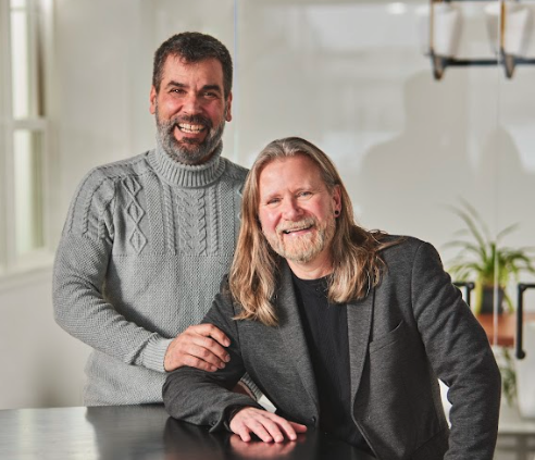 Timothy and Mark Ferraro-Hauck sitting in our design studio